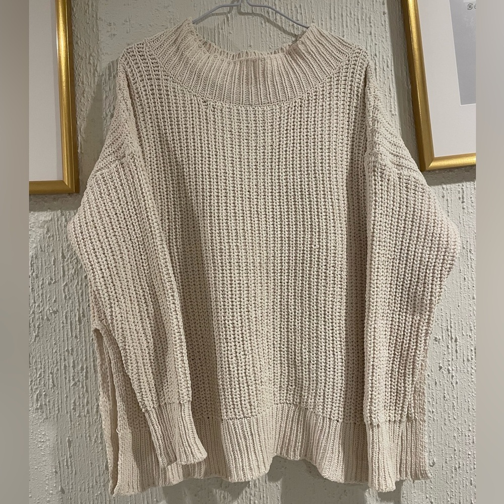 Aerie Soft Cream Knit Sweater